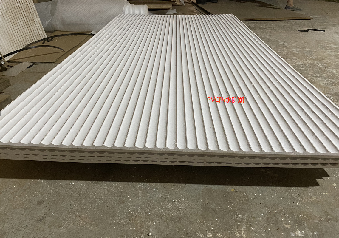 现货pvc木塑板户外防水波纹板j型凹槽造型波浪板门头招牌装饰板