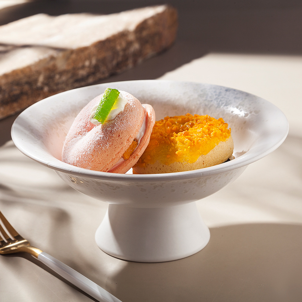 高脚水果盘中式创意现代客厅家用陶瓷点心干果盘茶点供佛前供品盘