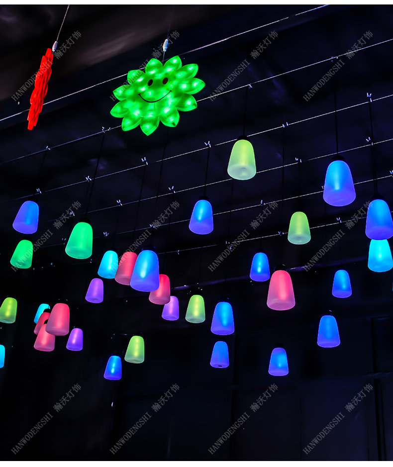 led森林呼吸灯 pe商业街广场户外吊顶景观灯 七彩防水同步变色灯