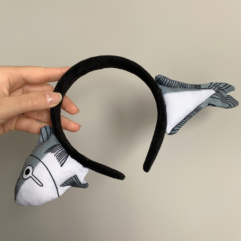 胡萝卜发箍抖音穿头咸鱼发卡女成人头饰网红同款可爱搞怪鲨鱼头箍