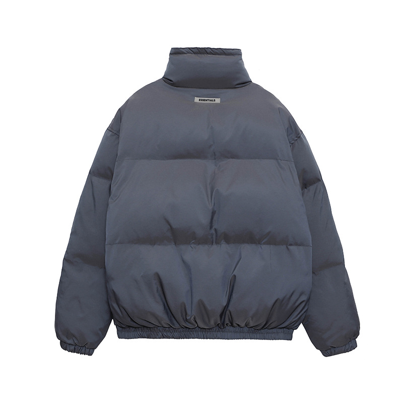 代发fog高街复线镭射反光炫彩立领ins加厚棉服棉衣外套男女款