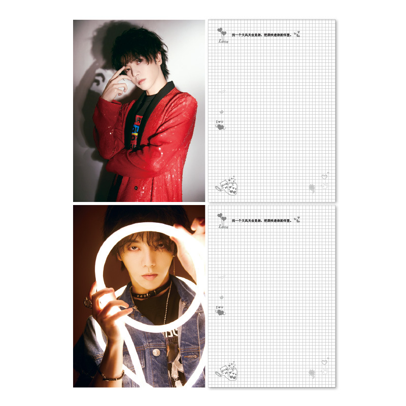 新品歌手华晨宇写真车线本 16开彩色页 网格横格笔记本华晨宇周边