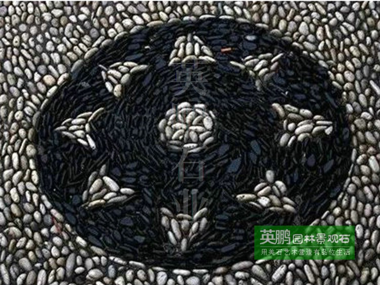 英鹏批发高光鹅卵石高抛灰色雨花石 现货园林铺路黑色