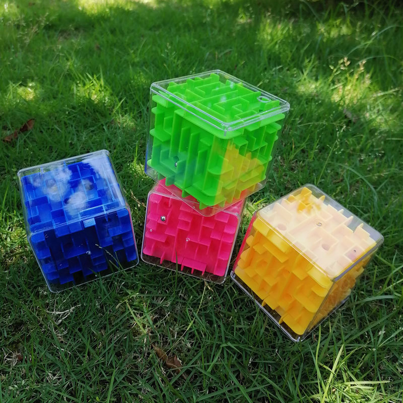 大号3d立体8*8cm迷宫魔方玩具平衡滚珠走珠6面闯关益智幼儿园礼品