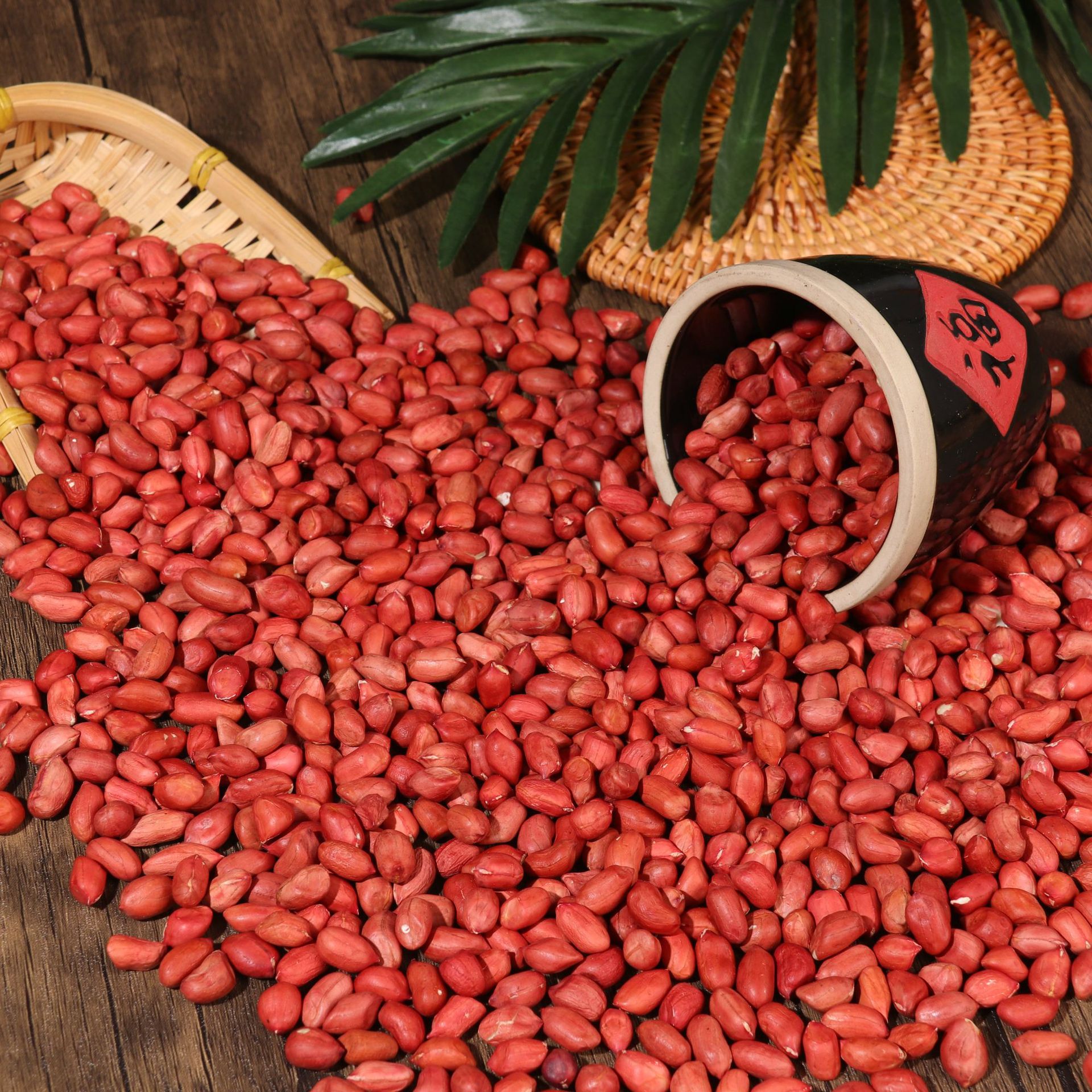 散装红花生米 去壳350g红皮花生 小粒红皮花生五谷杂粮真空装-阿里巴