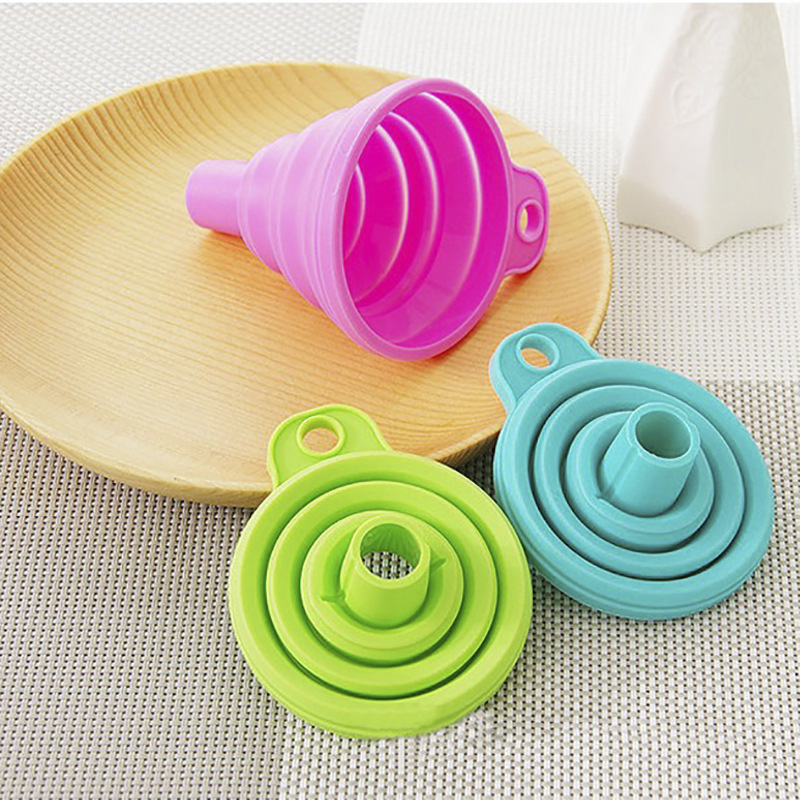 Kitchen Utensils Multi-Functional Silicone Telescopic Funnel Folding Funnel Kitchen Oil Funnel Tangpozi Funnel