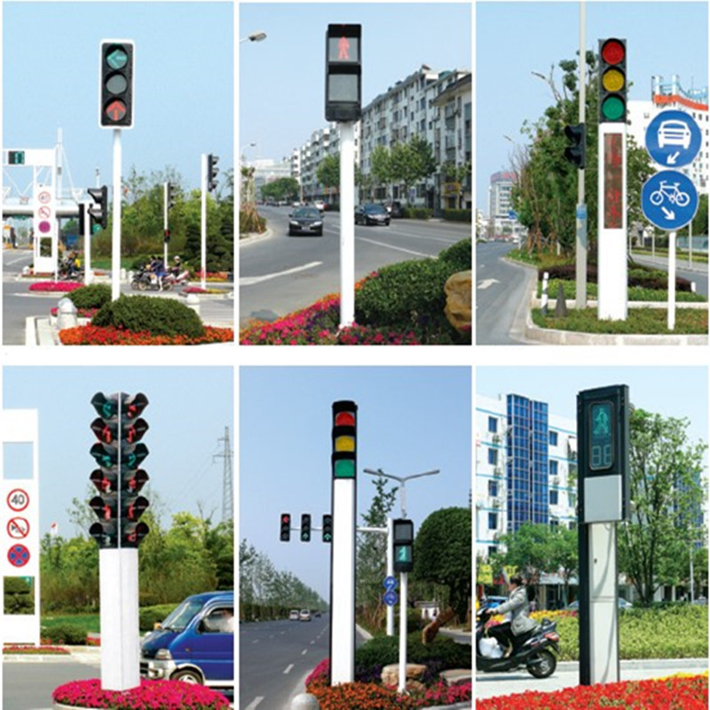厂家直销 动态人行横道交通信号灯杆 人行道红绿灯杆 交通信号灯-阿里