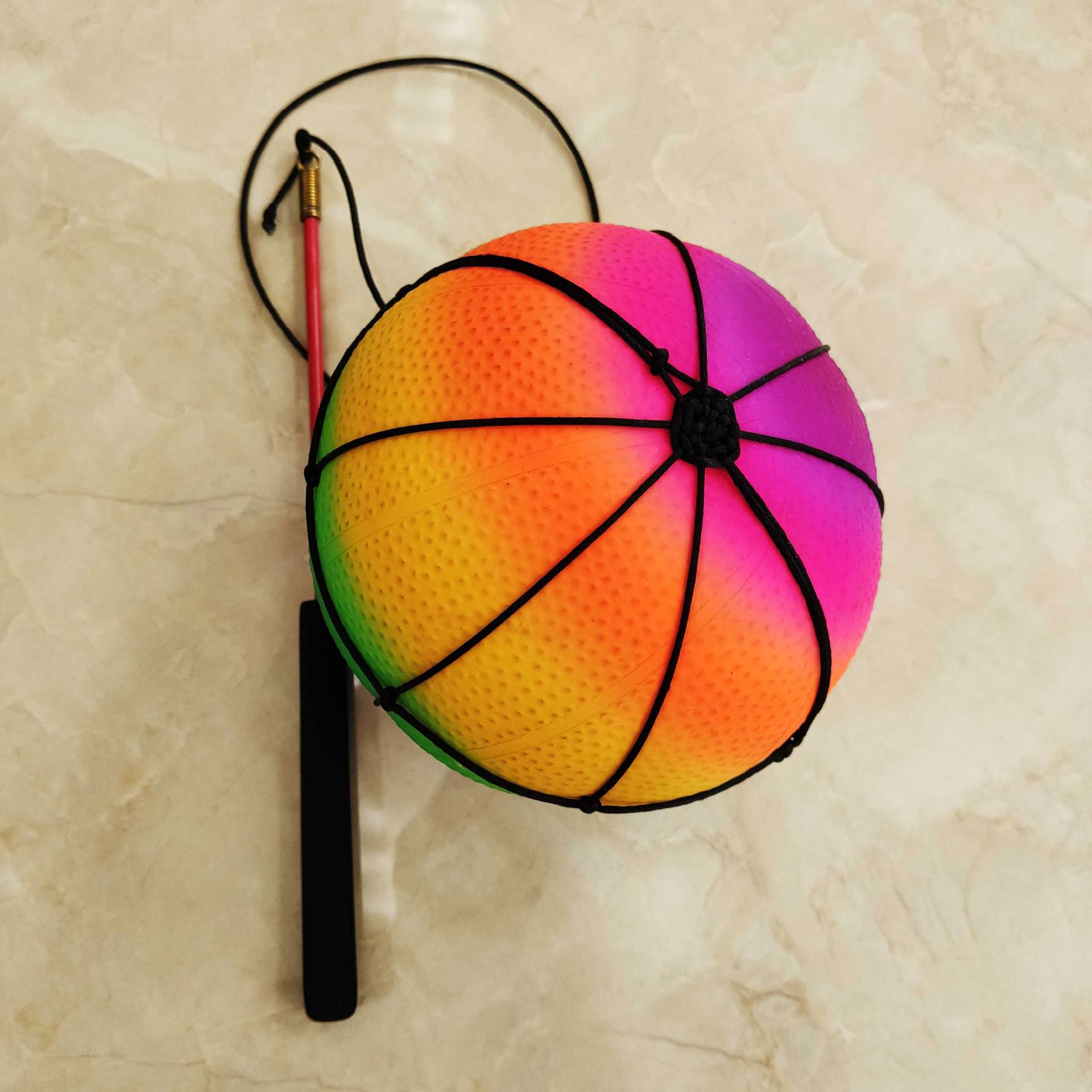 网红彩虹南瓜球甩甩球广场中老年儿童健身手甩球玩具地摊批发