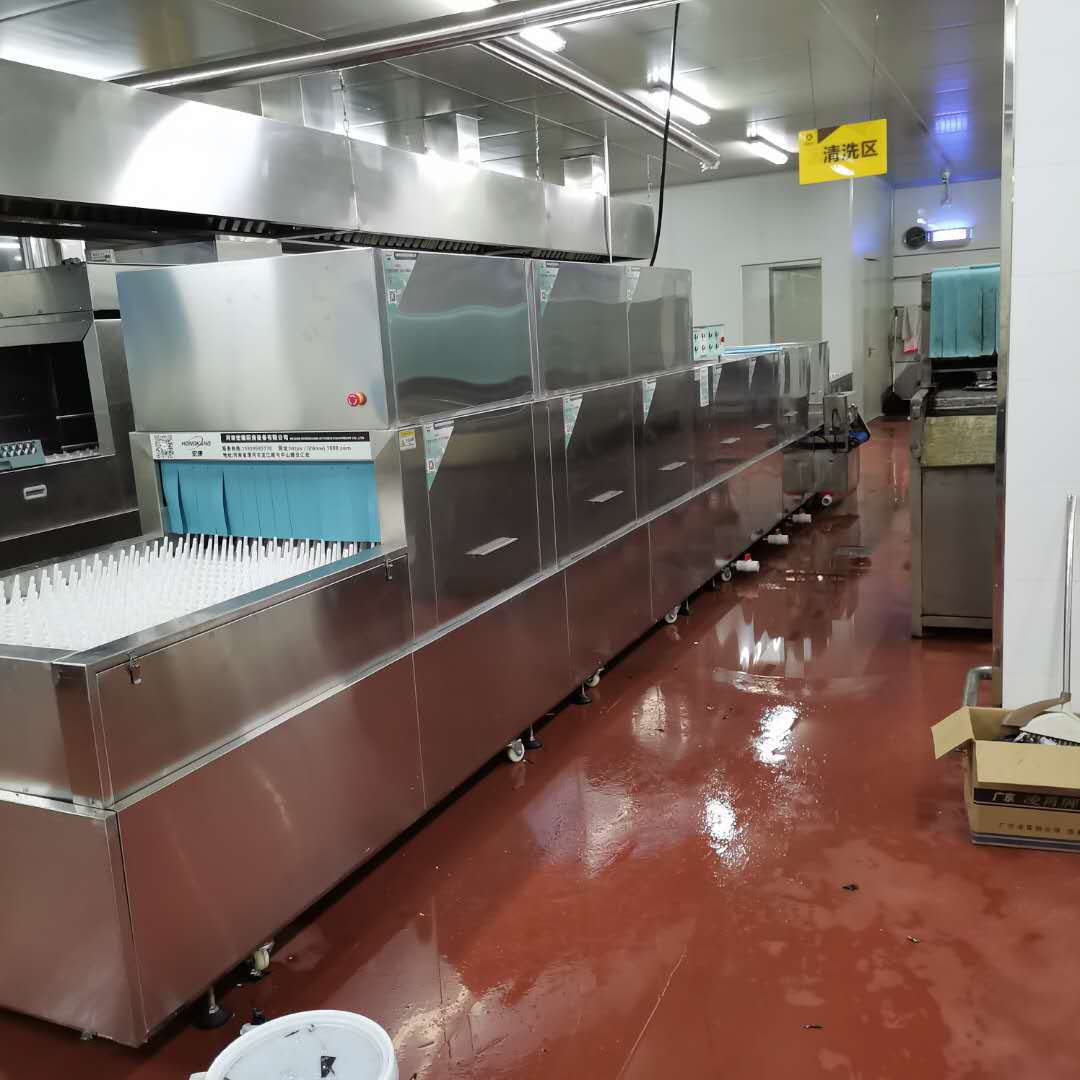 厂家直销 宏康商用洗碗机,学校食堂,餐饮配送专用长龙式洗碗机