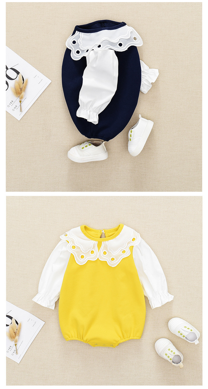 宝宝衣服春秋女新生儿哈衣公主秋款爬爬服婴儿春装满月服连体衣