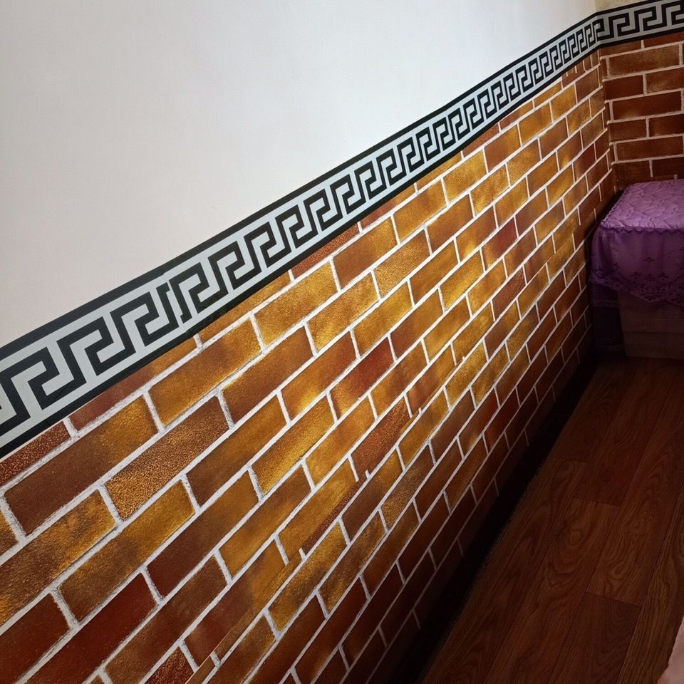 自粘中式腰线墙贴 防撞贴玻璃门窗橱窗腰线贴纸 中国风复古墙贴腰