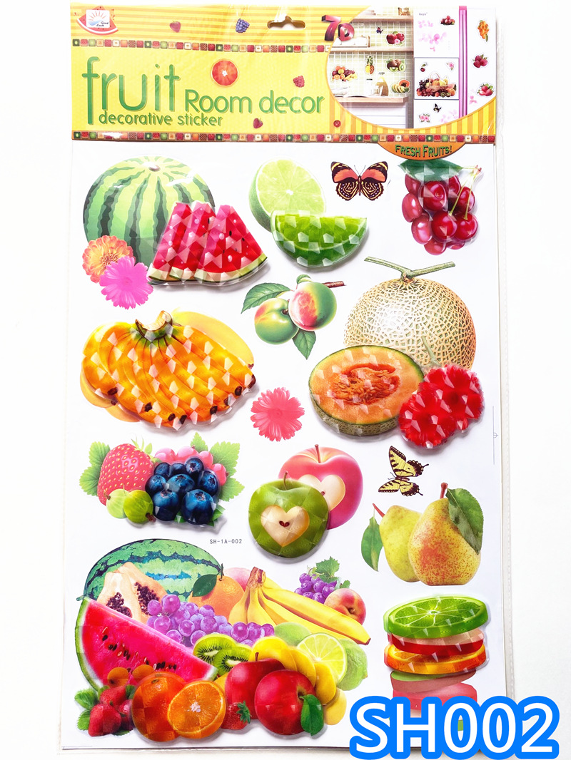 Fruit Layered Concave-Convex Pvc Sticker 3d Stickers Diy Children Little Kids Notepaper Large Indoor Stickers