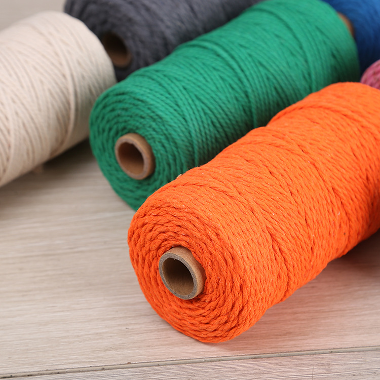热销现货彩色棉线绳双色合股线装饰 手工diy彩色棉绳不掉色棉线