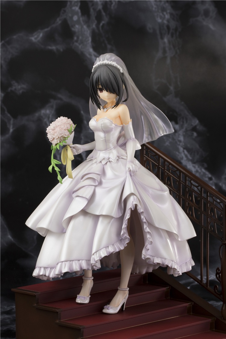 动漫 手办 约会大作战 时崎狂三 婚纱礼服 捧花 手办模型