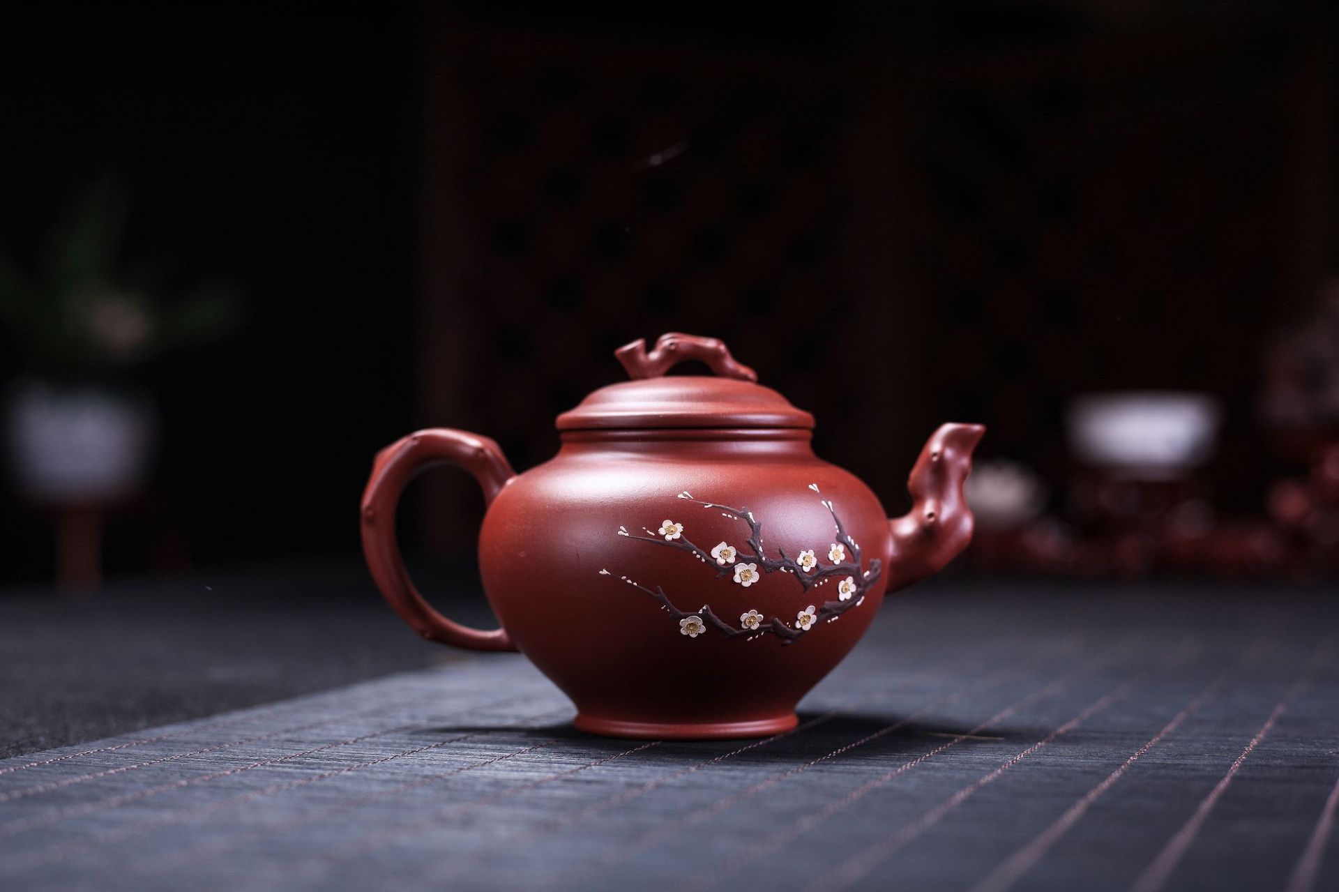 功夫茶具宜兴茶具全手工紫砂壶 原矿大红袍梅花报春壶家用泡茶壶