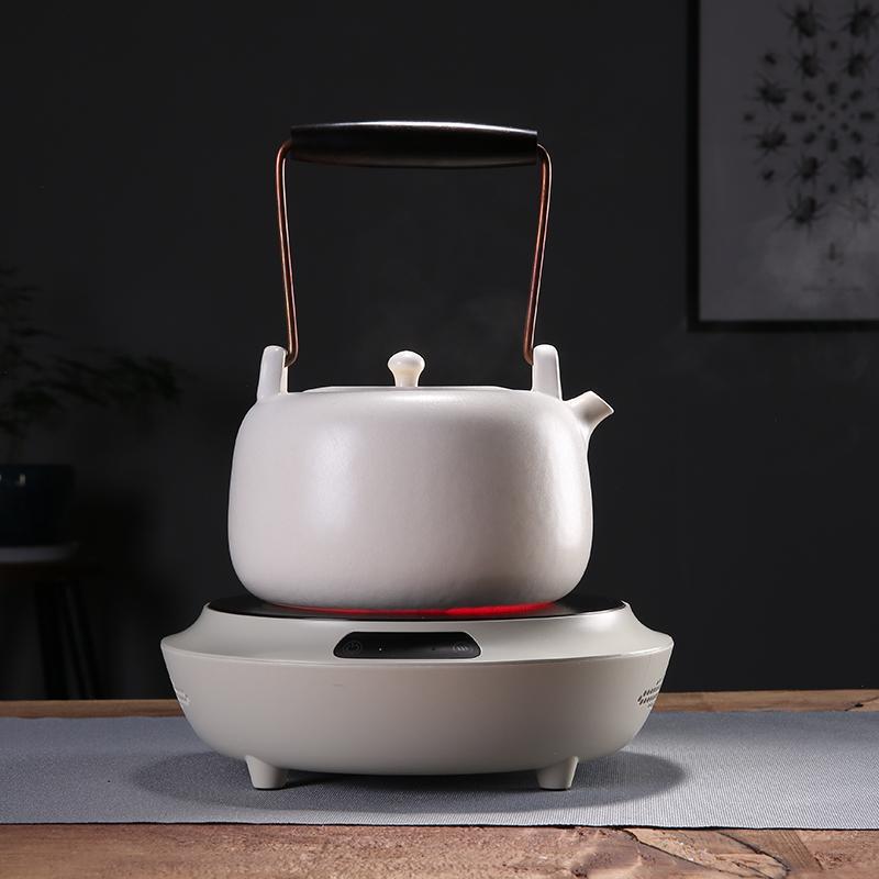 电陶炉煮茶器白泥苏打釉开片陶壶烧水壶陶瓷茶炉养生泡茶壶小江南