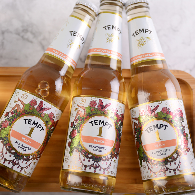 丹麦西打酒 tempt 诱惑1号水蜜桃味露酒西打酒330ml*24