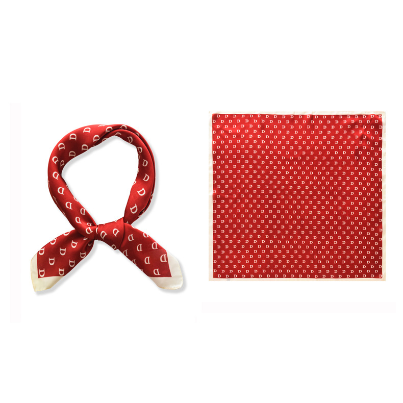 Spring and Summer New Ins Style Polka Dot Silk Scarf Female Japanese and Korean Artificial Silk Small Square Towel Female Professional Decoration Small Scarf