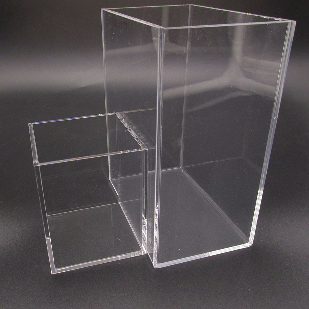 生产亚克力45度90度粘接五面盒子六面盒子注塑加工亚克力五面盒子