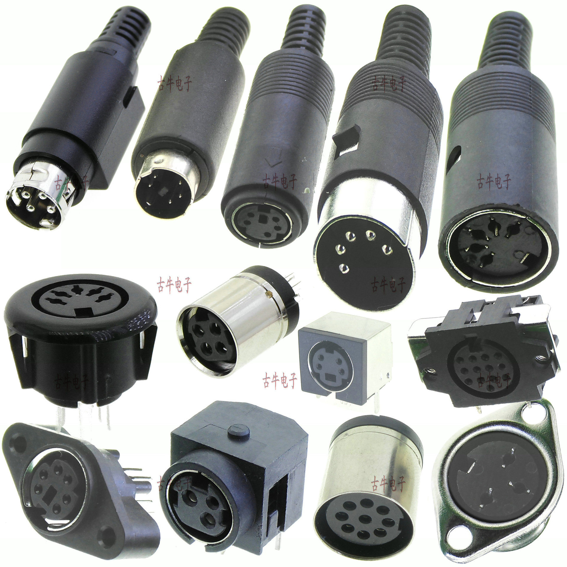 大din 圆形大钉 中钉power din 小钉s端子座 迷你din插头 mpc new