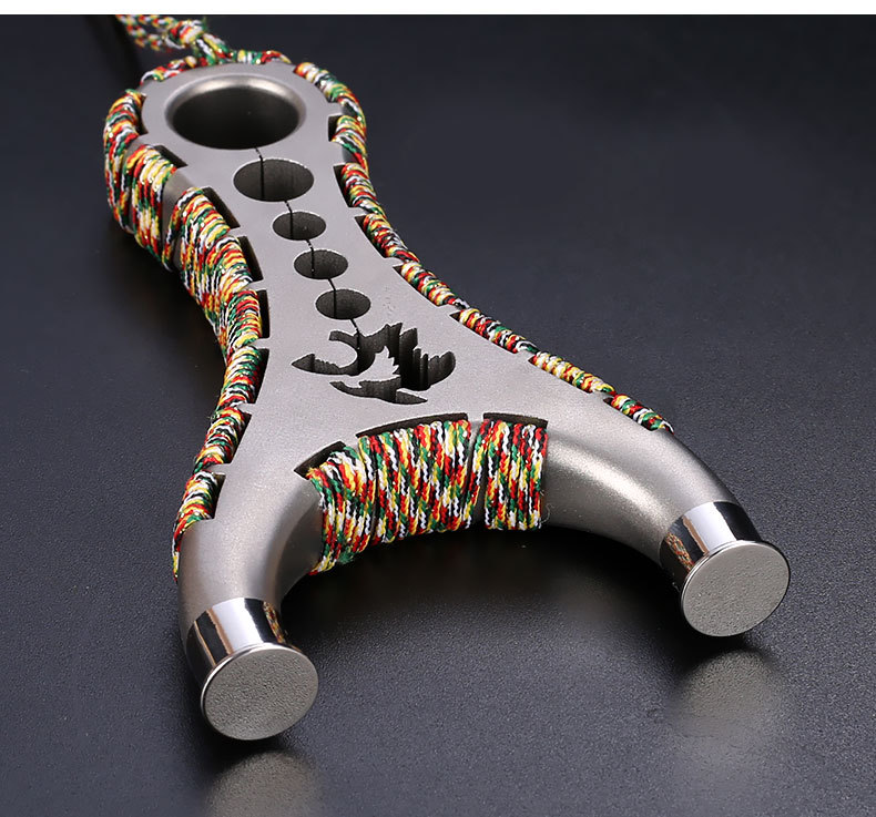 弹弓全钛合金扁皮怒狼飞虎直板弹弓可拆卸扁皮筋圆头弹弓架飞虎叉