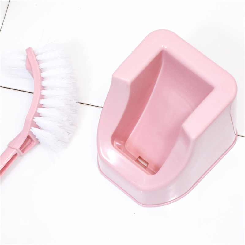 New Double-Sided Toilet Brush Set Toilet Cleaning Brush Creative Dead Corner Decontamination Belt Base Bend Long Handle Brush Wholesale