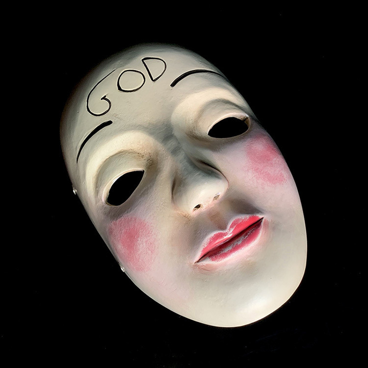珍藏版人类清除计划god恐怖面具笑脸十字面具全脸面具树脂礼品