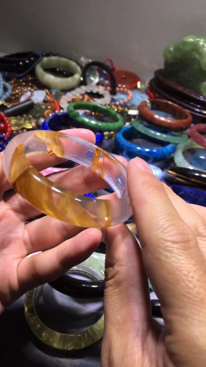 天然黄胶花手镯