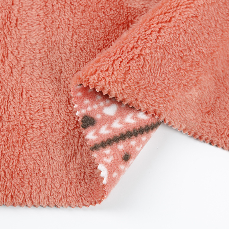 北极绒复合印花摇粒绒单面印花全涤350g面料dty 150d*144f布料