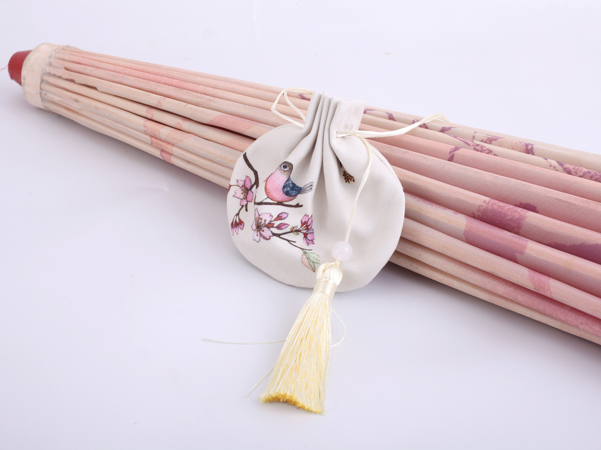 端午随身古风香包香囊袋 圆形绸缎车载汉服搭配荷包空袋锦囊包