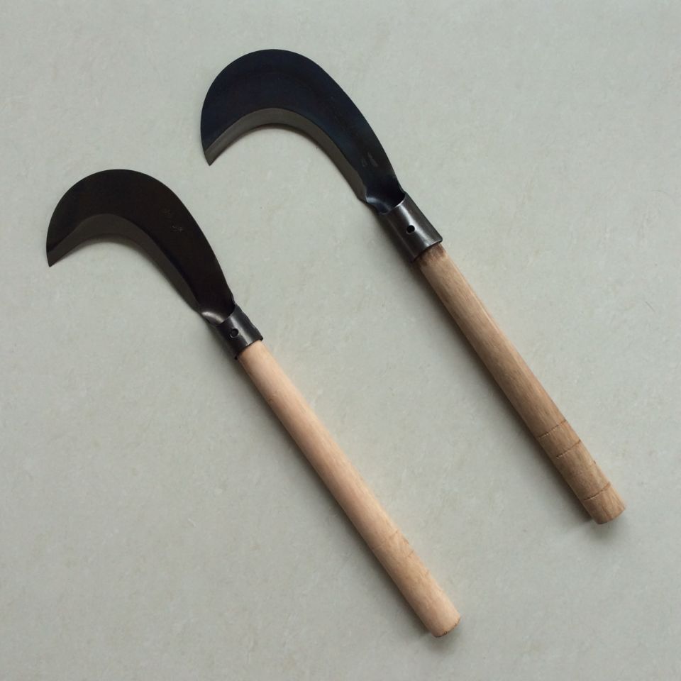 l形镰刀 农用镰刀户外砍柴刀割草刀头草镰园林镰刀锰钢镰刀刮草刀