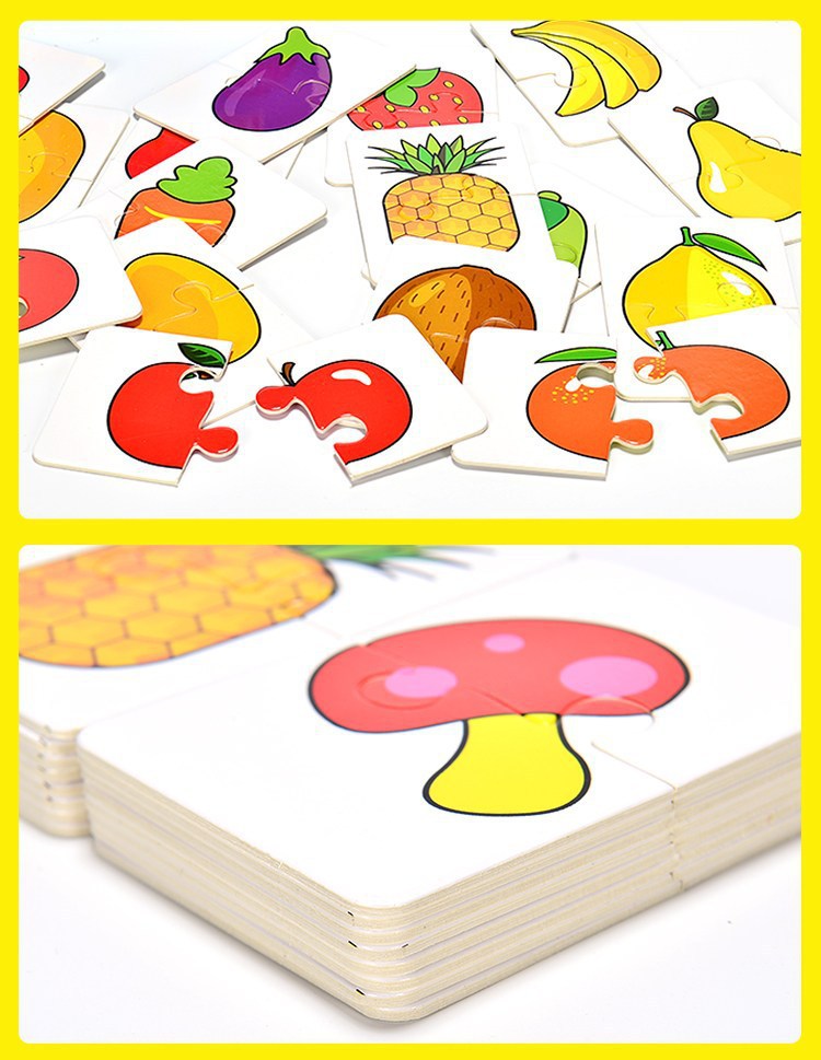 幼儿启蒙配对拼图卡片宝宝0-3-4岁专注力训练早教卡交通工具动物