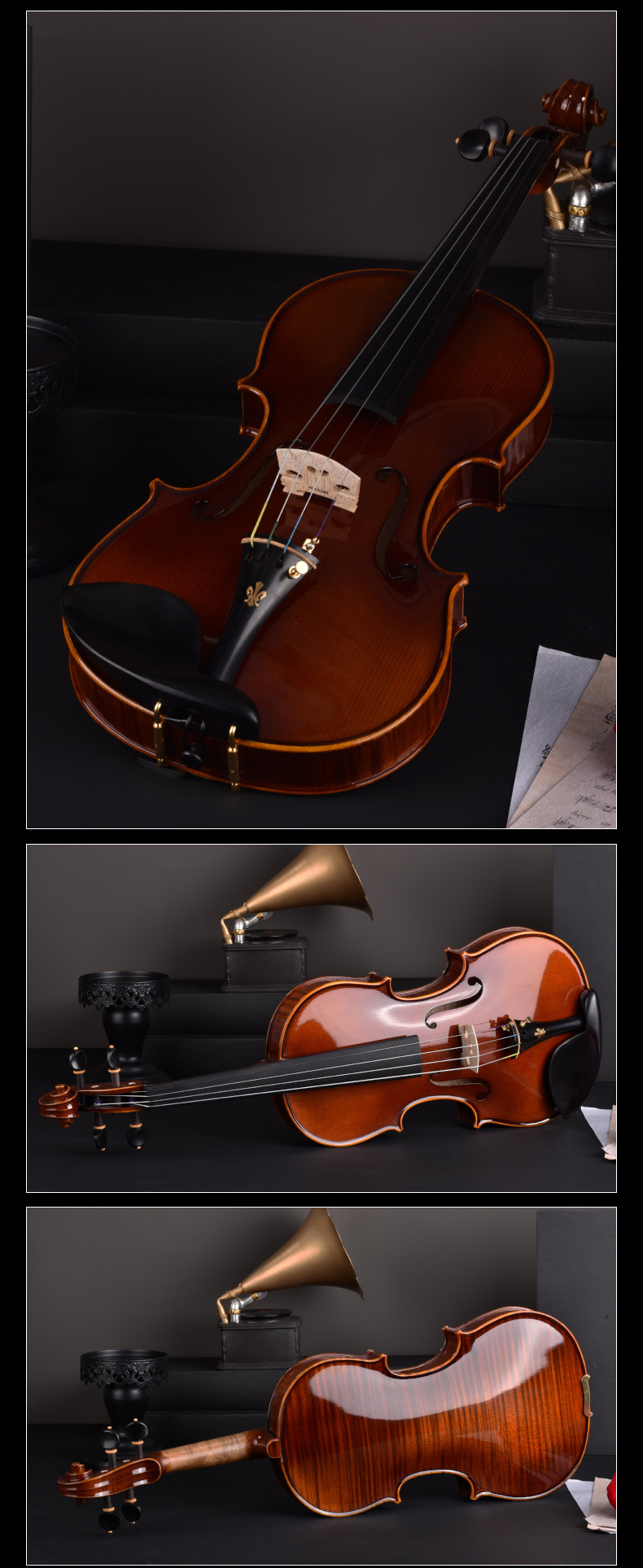 浩成纯手工制作乐器小提琴独奏演奏级专业级考级小提琴全进口欧料