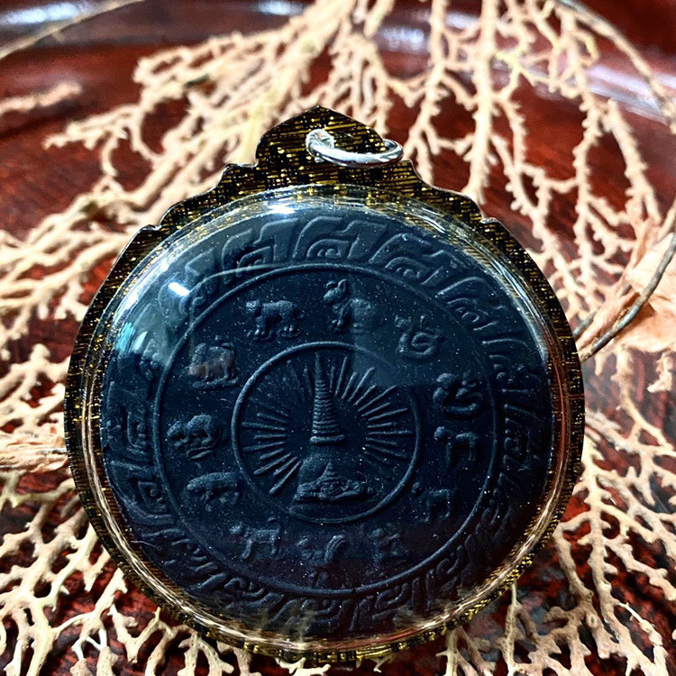 舍玛商贸2550龙婆龙耐大师泽度金背面生肖含壳及d卡包邮泰国佛牌