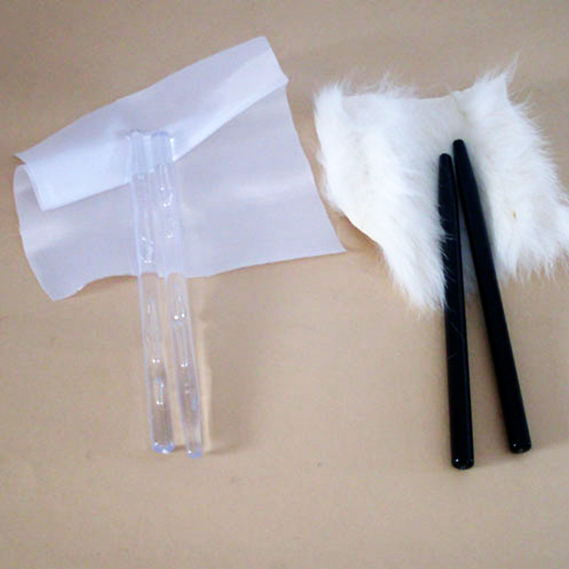 摩擦起电玻璃棒一对附丝绸 橡胶棒一对附皮学生用