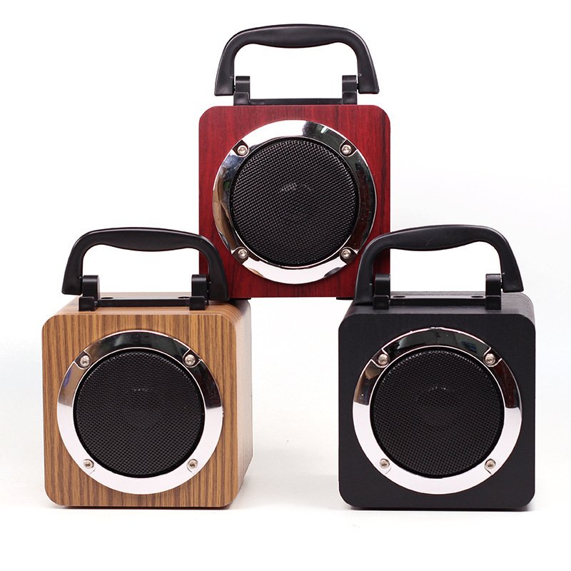 广场舞蓝牙小音箱 插卡插u盘fm收音多功能 木制无线迷你音响中性