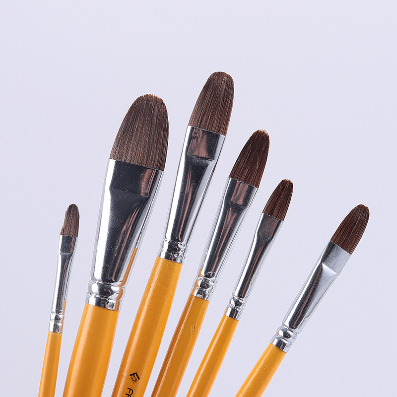 狼毫水粉画笔6支套装 凡高826套装水彩丙烯画油画笔排笔 厂家直供