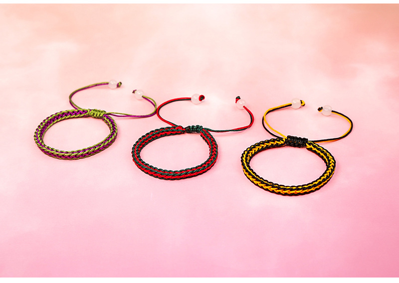 四方双色手链编织五彩红绳手链端午节五彩绳男女情侣本命年手绳