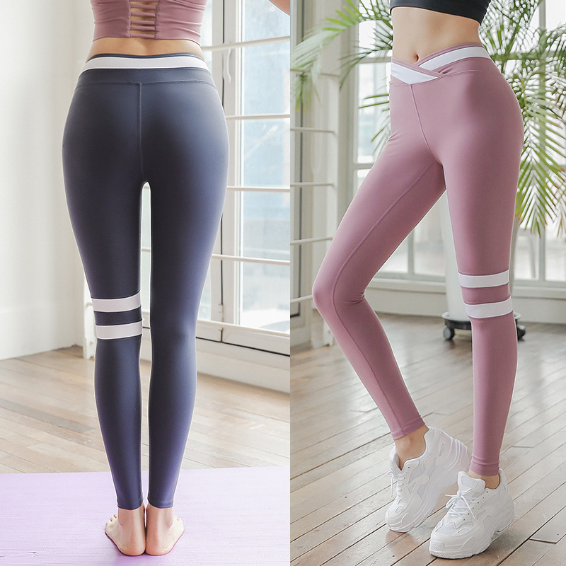 2021新款蜜桃提臀健身裤女弹力紧身速干跑步运动裤高腰收腹瑜伽裤