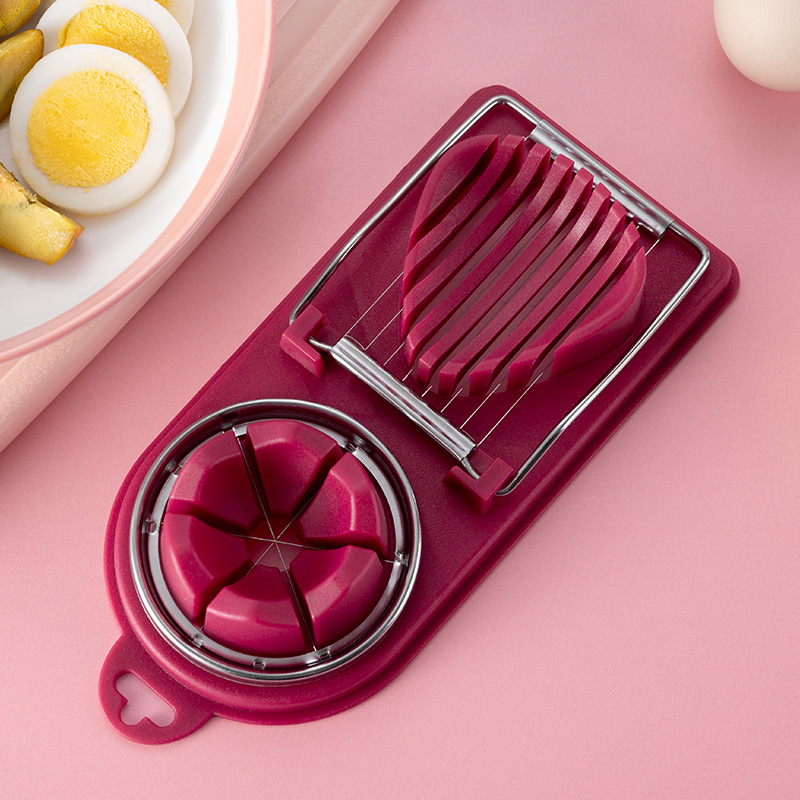 Flower-Shaped Eggs Slice Splitter Kitchen Stainless Steel Multifunctional Egg Cutter Japanese Two-in-One Egg Cutter