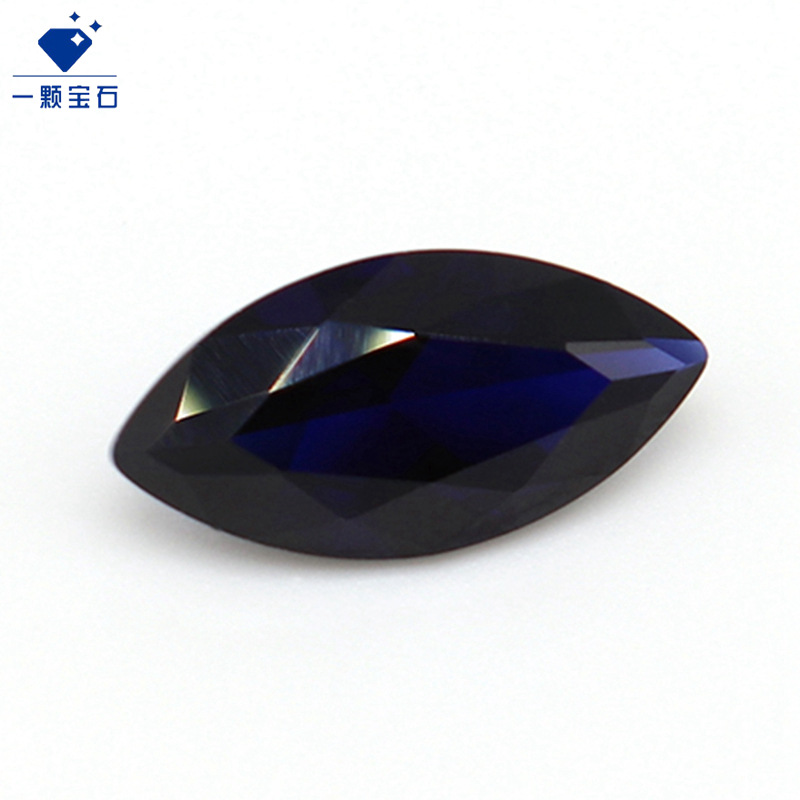 3x6mm马眼深色蓝刚玉34# 人造合成蓝宝石裸 杂形可定制 corundum