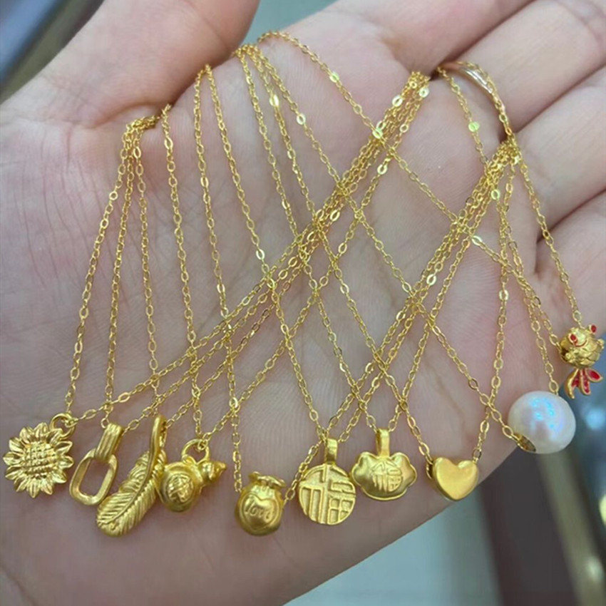 3d硬金吊坠999足金小蛮腰吊坠银杏叶18k金项链金店微商活动礼品