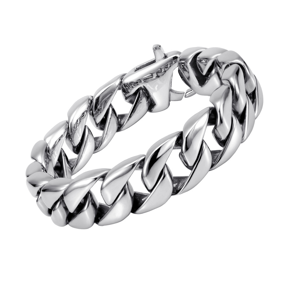 欧美朋克风首饰钛钢铸造牛仔手链创意男士复古手环手链批发