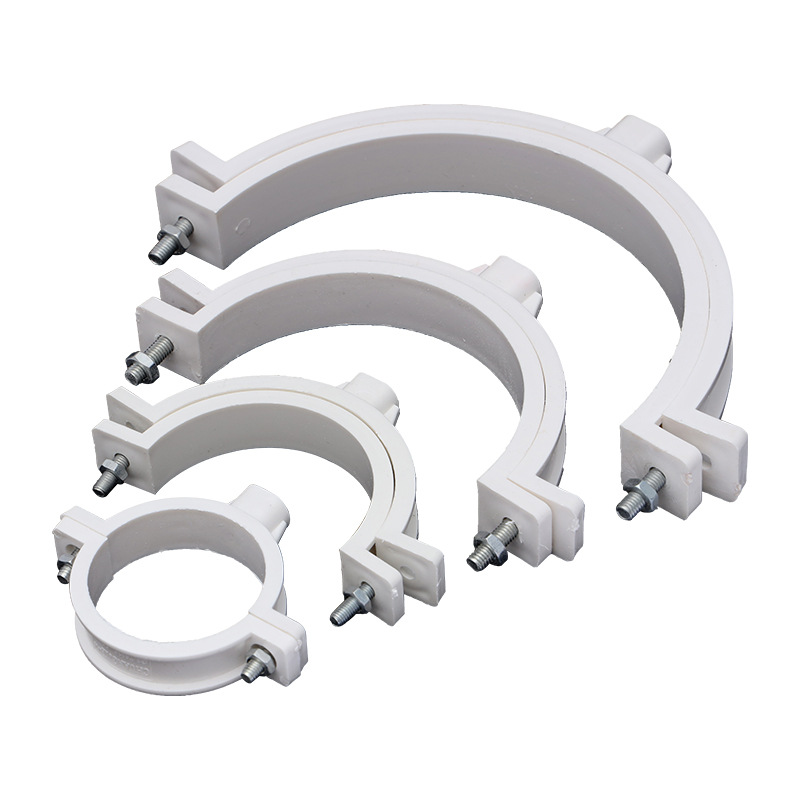 pvc水管带钉墙卡50-160仿联塑单用抱箍 排水给水管塑料抱箍卡箍