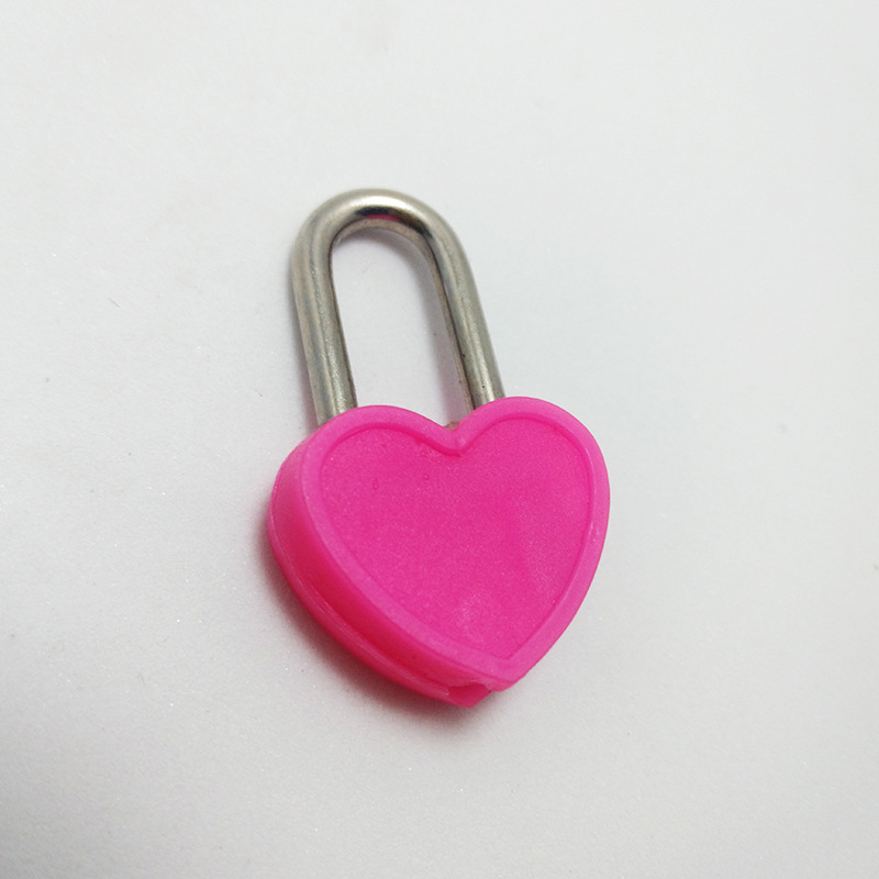 文具盒心形锁小挂锁爱心小锁塑料挂锁记事本存钱罐五金配件锁桃心