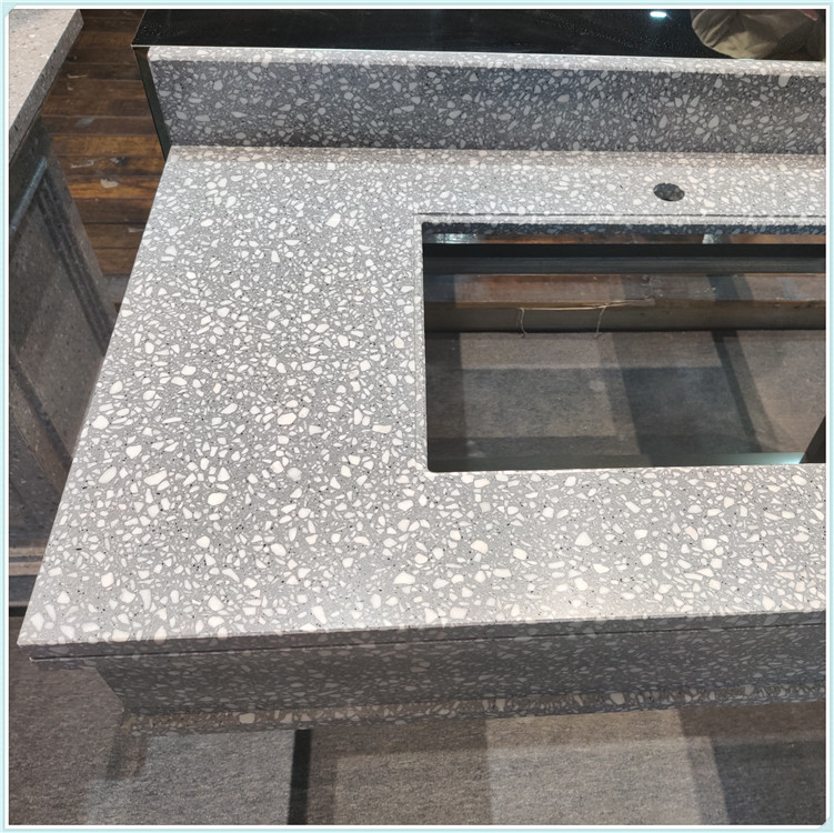 水磨石异形台面板 石材弧形板桌面板 咖啡桌餐桌休闲桌休息桌-报价