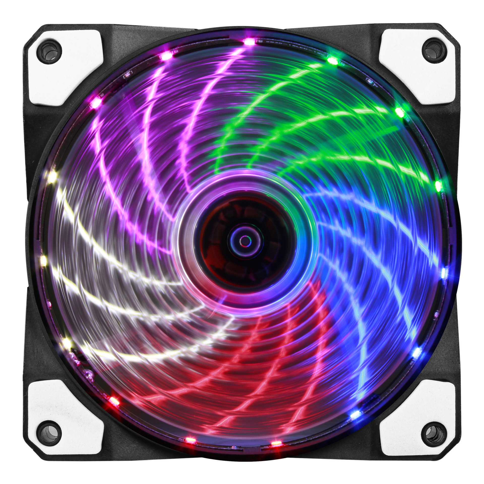 Factory Direct Sales Hot Aurora Desktop Computer Case Fan 12cm 15 Lights Colorful Mute Cooling Fan