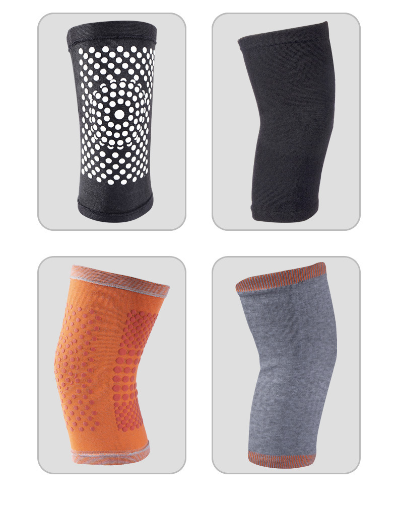 秋冬款自发热针织保暖护膝艾草点阵护腿套老寒腿膝盖防寒护具批发