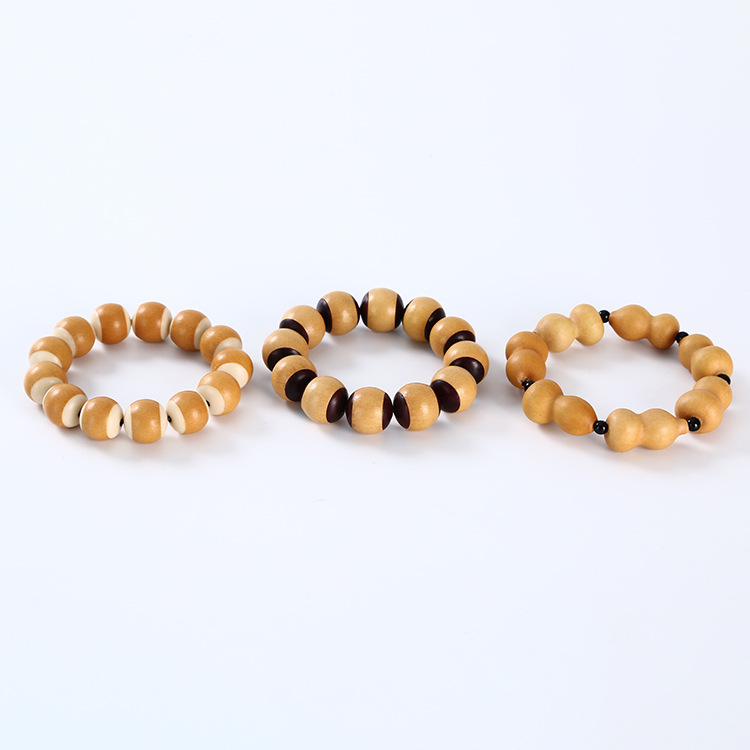 牛骨镶嵌葫芦手串手链 手工男女念珠佛珠红檀木镶口手串批发