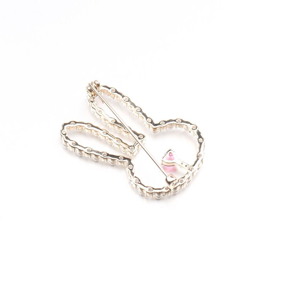 太阳云 新品卡通镶钻兔子胸针可爱精致珍珠动物小别针男女同款